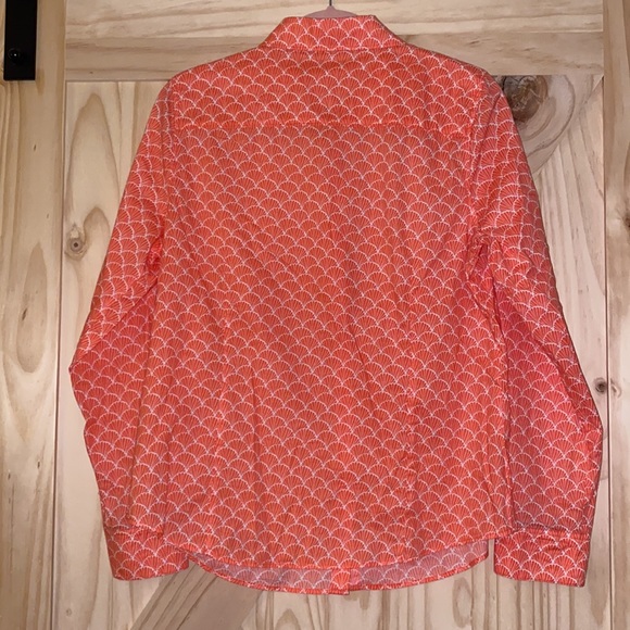 Orange Button Down Crown & Ivy Shirt Seashell NWOT - Picture 2 of 5